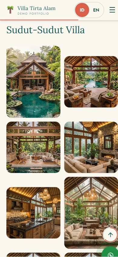Tampilan mobile Website Villa 3